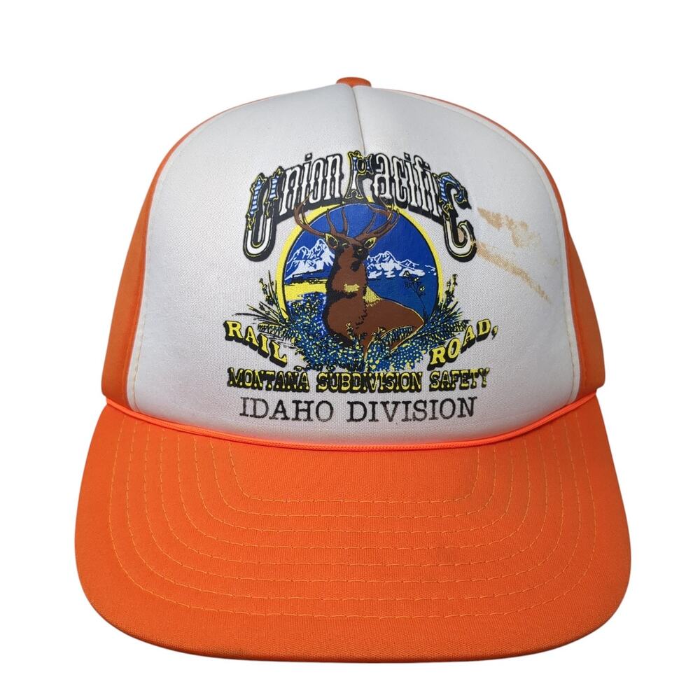 Union Pacific Rail Road Idaho Division Snapback Hat Orange OS Adjustable Winner